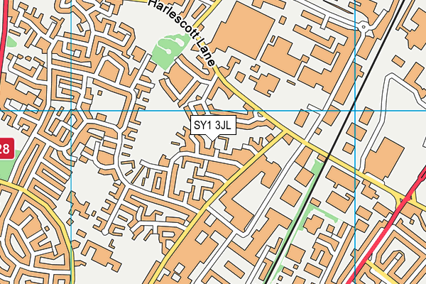 SY1 3JL map - OS VectorMap District (Ordnance Survey)