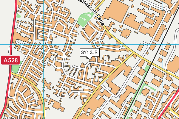 Kynaston Road Recreation Ground map (SY1 3JR) - OS VectorMap District (Ordnance Survey)