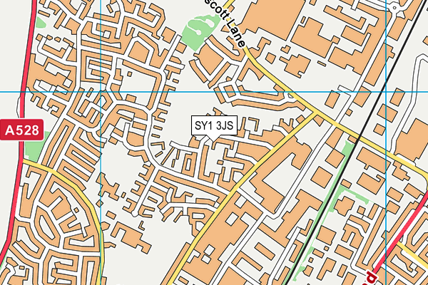 SY1 3JS map - OS VectorMap District (Ordnance Survey)