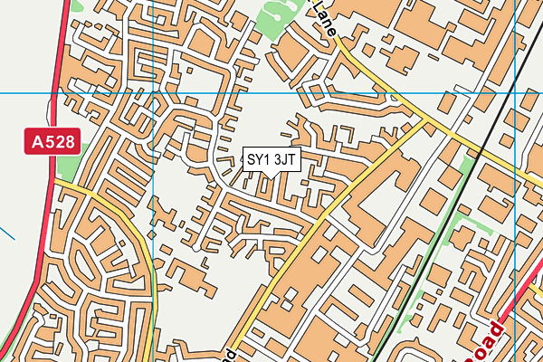 SY1 3JT map - OS VectorMap District (Ordnance Survey)