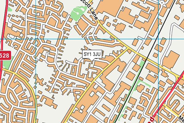 SY1 3JU map - OS VectorMap District (Ordnance Survey)