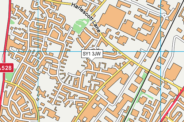 SY1 3JW map - OS VectorMap District (Ordnance Survey)