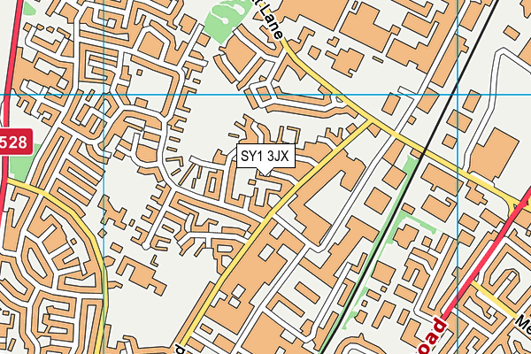 SY1 3JX map - OS VectorMap District (Ordnance Survey)