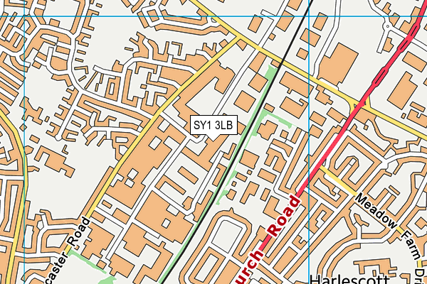 SY1 3LB map - OS VectorMap District (Ordnance Survey)