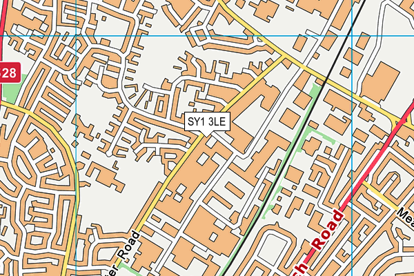 SY1 3LE map - OS VectorMap District (Ordnance Survey)