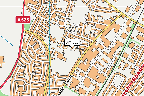 SY1 3LL map - OS VectorMap District (Ordnance Survey)