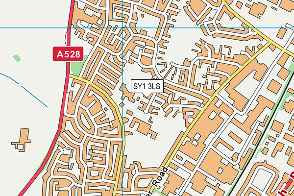 SY1 3LS map - OS VectorMap District (Ordnance Survey)