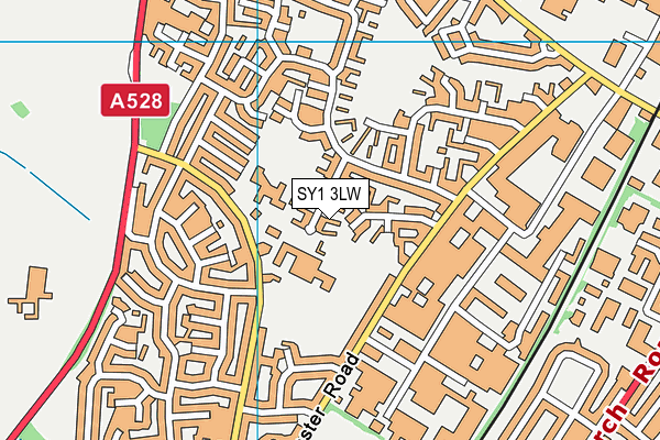SY1 3LW map - OS VectorMap District (Ordnance Survey)