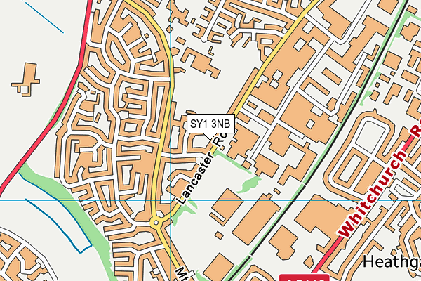 SY1 3NB map - OS VectorMap District (Ordnance Survey)