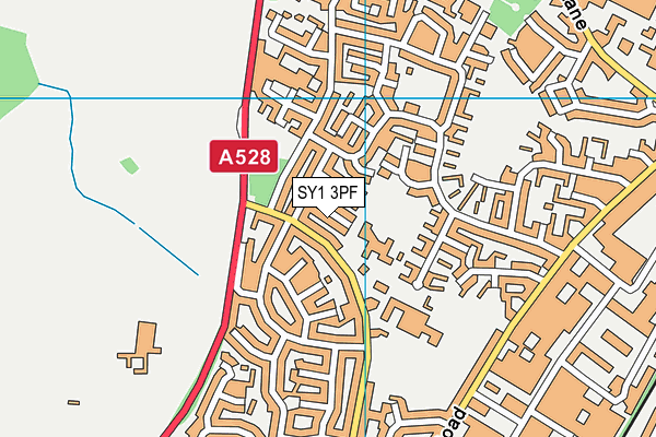 SY1 3PF map - OS VectorMap District (Ordnance Survey)