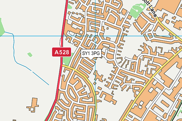 SY1 3PG map - OS VectorMap District (Ordnance Survey)