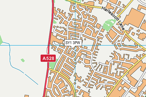 SY1 3PW map - OS VectorMap District (Ordnance Survey)