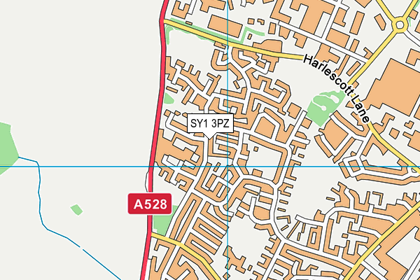 SY1 3PZ map - OS VectorMap District (Ordnance Survey)