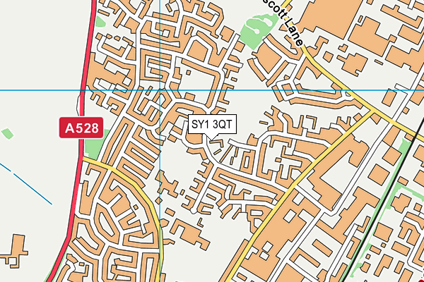 SY1 3QT map - OS VectorMap District (Ordnance Survey)