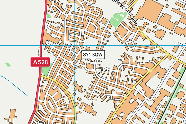 SY1 3QW map - OS VectorMap District (Ordnance Survey)
