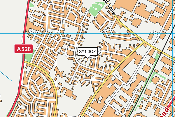 SY1 3QZ map - OS VectorMap District (Ordnance Survey)