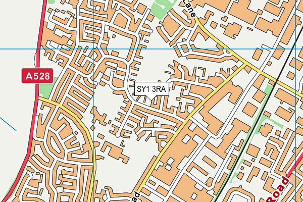 SY1 3RA map - OS VectorMap District (Ordnance Survey)