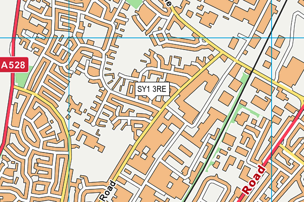 SY1 3RE map - OS VectorMap District (Ordnance Survey)