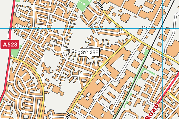SY1 3RF map - OS VectorMap District (Ordnance Survey)
