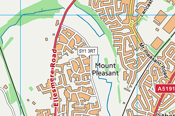 SY1 3RT map - OS VectorMap District (Ordnance Survey)