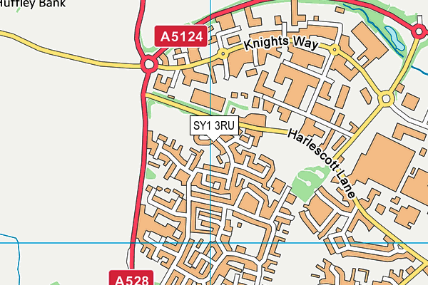 SY1 3RU map - OS VectorMap District (Ordnance Survey)