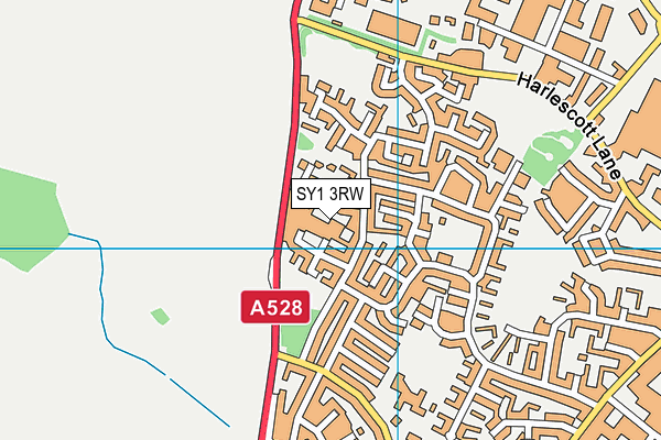 SY1 3RW map - OS VectorMap District (Ordnance Survey)