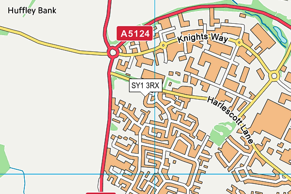 Waincott Recreation Ground map (SY1 3RX) - OS VectorMap District (Ordnance Survey)
