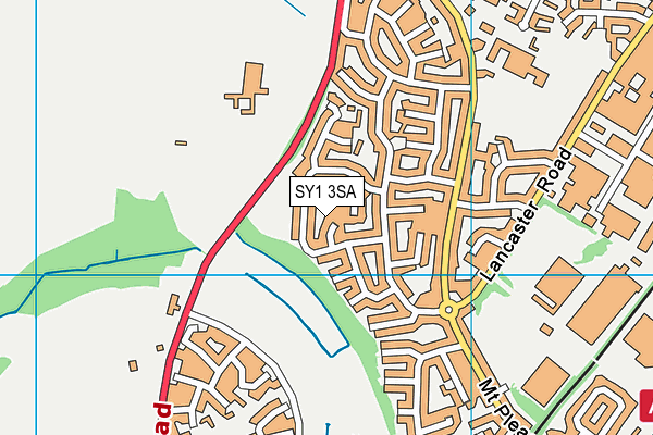 SY1 3SA map - OS VectorMap District (Ordnance Survey)
