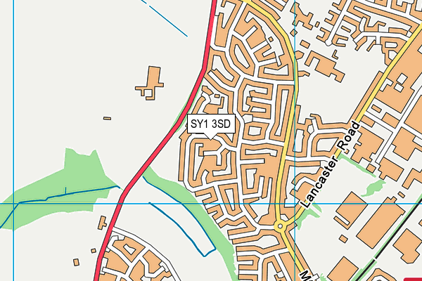 SY1 3SD map - OS VectorMap District (Ordnance Survey)