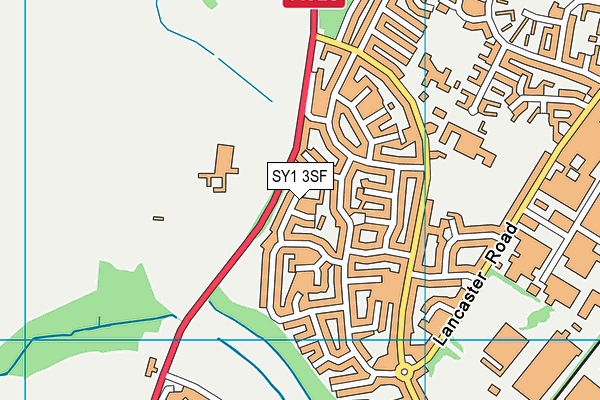 SY1 3SF map - OS VectorMap District (Ordnance Survey)