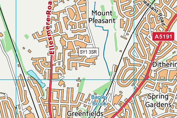 SY1 3SR map - OS VectorMap District (Ordnance Survey)