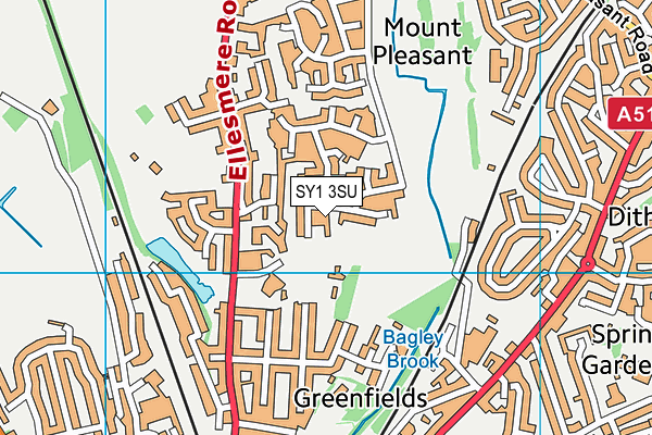 SY1 3SU map - OS VectorMap District (Ordnance Survey)