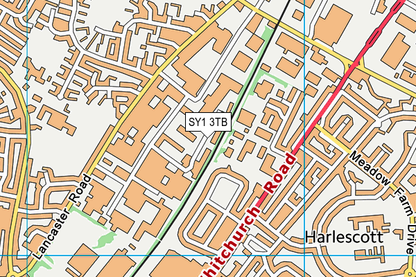 SY1 3TB map - OS VectorMap District (Ordnance Survey)