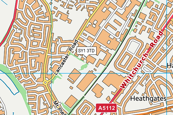 SY1 3TD map - OS VectorMap District (Ordnance Survey)