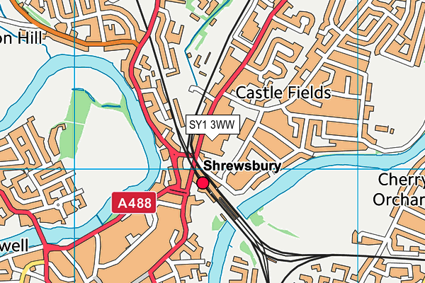 SY1 3WW map - OS VectorMap District (Ordnance Survey)