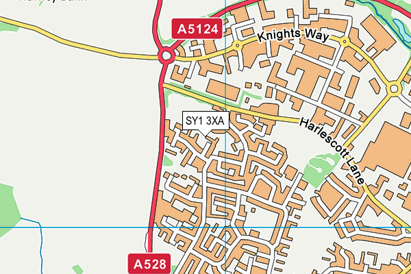 SY1 3XA map - OS VectorMap District (Ordnance Survey)