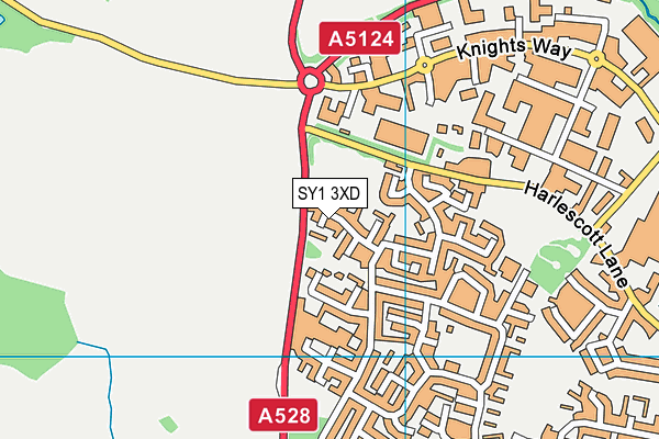 SY1 3XD map - OS VectorMap District (Ordnance Survey)