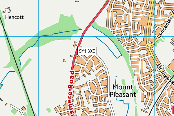 SY1 3XE map - OS VectorMap District (Ordnance Survey)