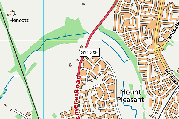 SY1 3XF map - OS VectorMap District (Ordnance Survey)