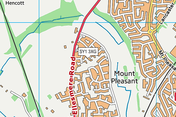 SY1 3XG map - OS VectorMap District (Ordnance Survey)