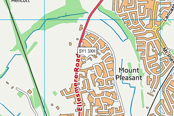 SY1 3XH map - OS VectorMap District (Ordnance Survey)