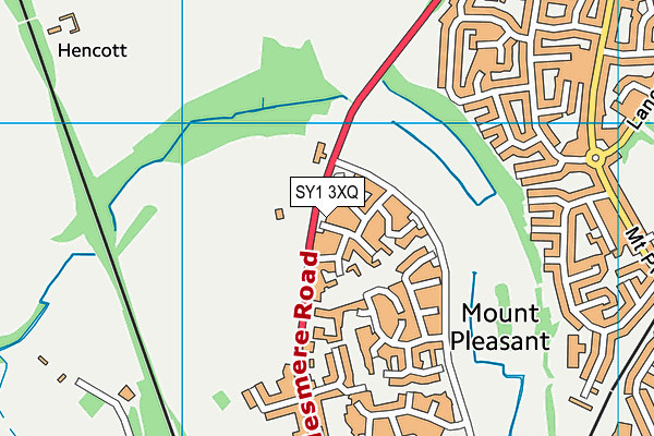 SY1 3XQ map - OS VectorMap District (Ordnance Survey)