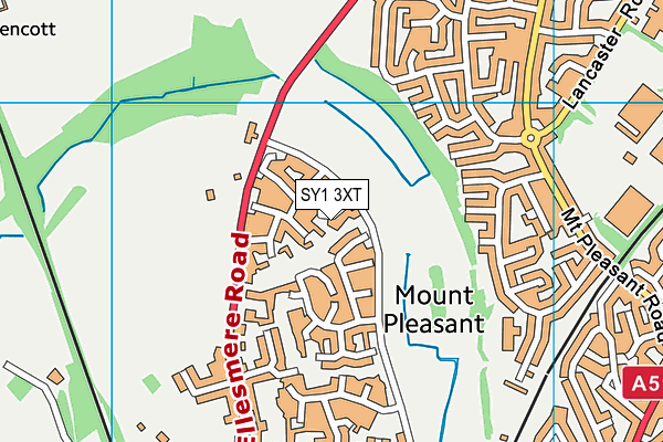 SY1 3XT map - OS VectorMap District (Ordnance Survey)