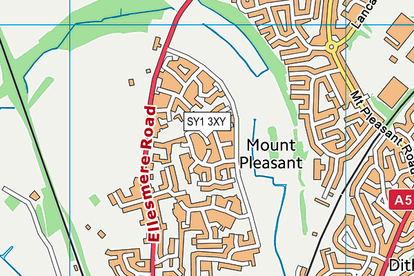 SY1 3XY map - OS VectorMap District (Ordnance Survey)