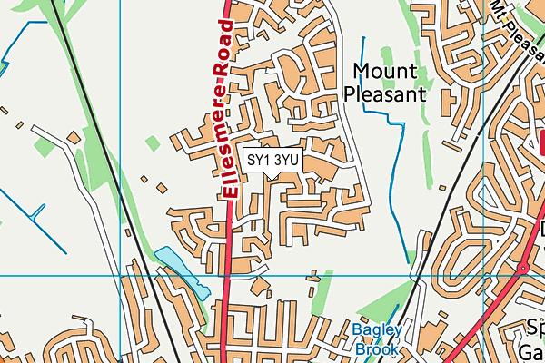 SY1 3YU map - OS VectorMap District (Ordnance Survey)