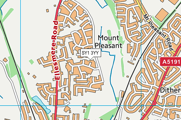 SY1 3YY map - OS VectorMap District (Ordnance Survey)