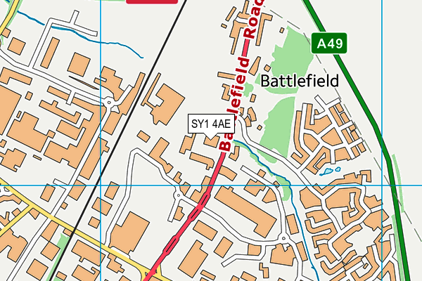 SY1 4AE map - OS VectorMap District (Ordnance Survey)