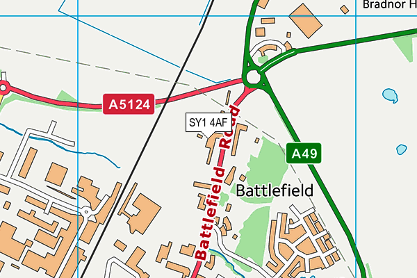 SY1 4AF map - OS VectorMap District (Ordnance Survey)