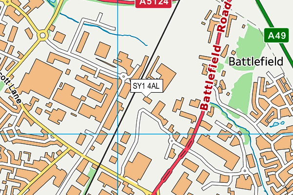 SY1 4AL map - OS VectorMap District (Ordnance Survey)