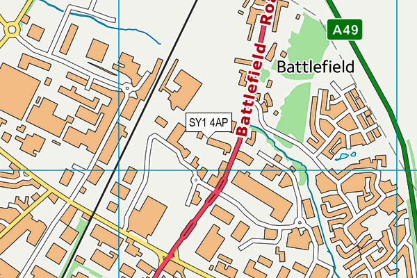 SY1 4AP map - OS VectorMap District (Ordnance Survey)